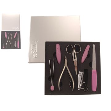 Mundial 5 Piece Ladies Manicure Set in Aluminium Case