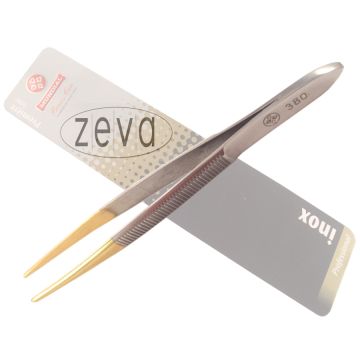 Mundial Premiere Line Inox Gold Tipped Tweezer