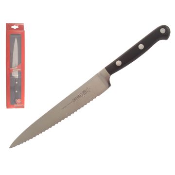 Mundial 5100 Series 6" Serrated Edge Utility Knife (Black Handle)